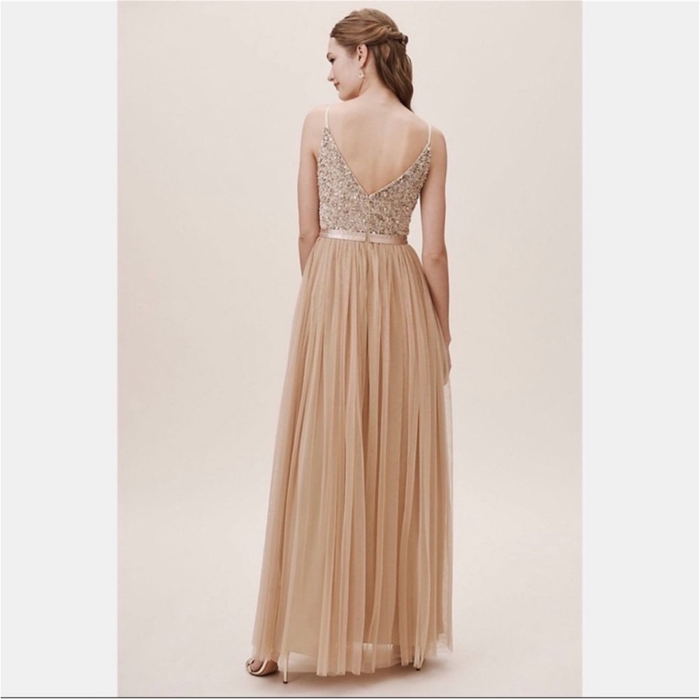 BHLDN Avery Maxi Dress, Oyster Champagne Color, Size 4 - Picture 2 of 11